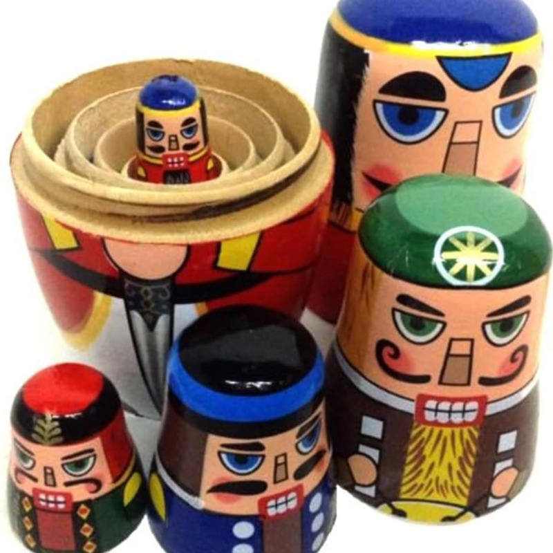 Nutcracker Figurine - 5 قطع من دمى التعشيش كسارة
