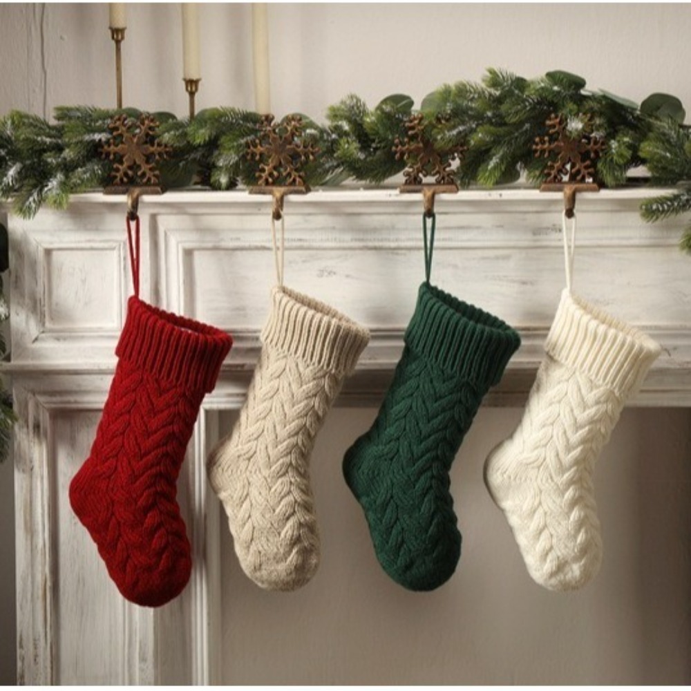 Christmas Stocking Hanging - محبوك جوارب عيد الميلاد رقيق لينة