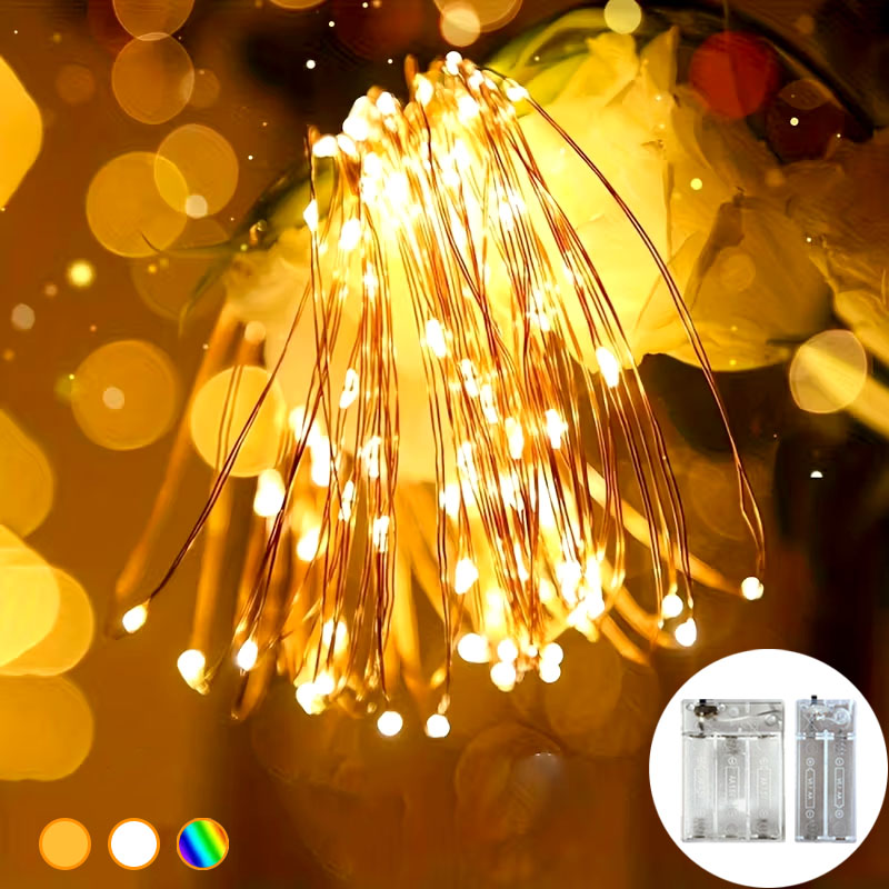 Led Fairy String Lights - أضواء زينة على شكل خيوط نحاسية