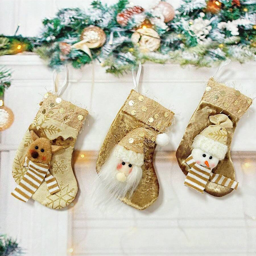 3 قطع من جوارب زينة عيد الميلا - مراجعة Christmas Stocking Hanging وسعره