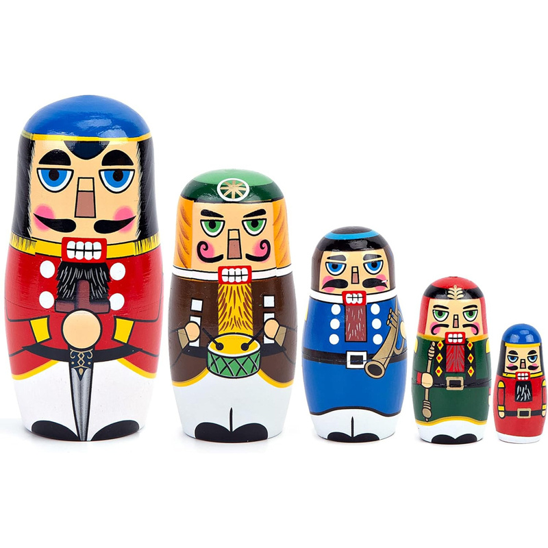 5 قطع من دمى التعشيش كسارة الب - مراجعة Nutcracker Figurine وسعره