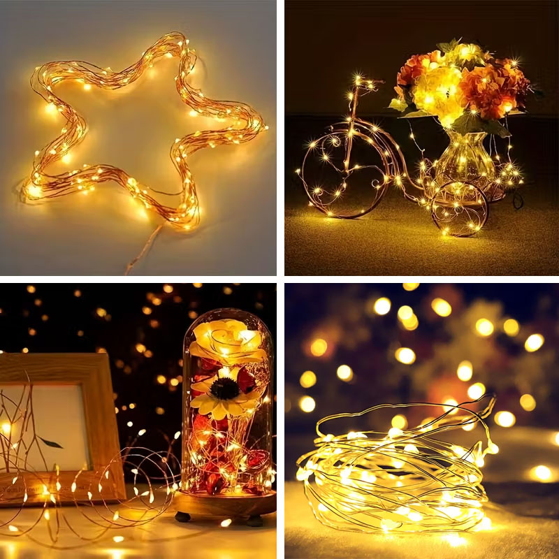 أضواء زينة على شكل خيوط نحاسية - مراجعة Led Fairy String Lights وسعره