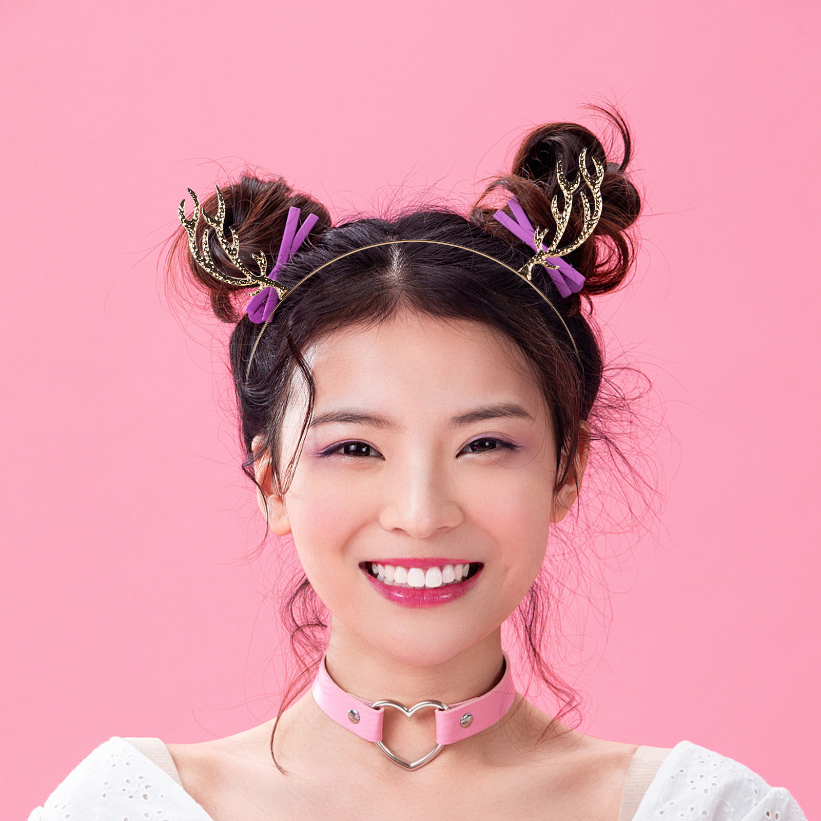 طوق شعر معدني مرصع بأحجار الرا - مراجعة Reindeer Antlers Headband وسعره